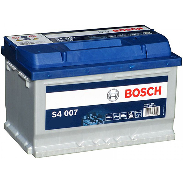 Акумулятор BOSCH (S4007) 72Ач, 680А, 175/278/175, 12V, -/+
