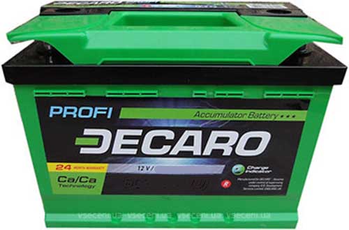 Аккумулятор DECARO PROFI 60Ач, 600А, 175/242/175, 12V, -/+