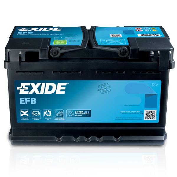 Акумулятор EXIDE EFB 100Ач, 900А, 175/353/190, 12V, -/+