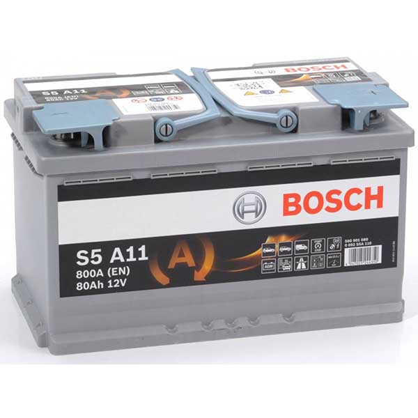 Акумулятор BOSCH AGM (S5A11) 80Ач, 800А, 175/315/190, 12V, -/+