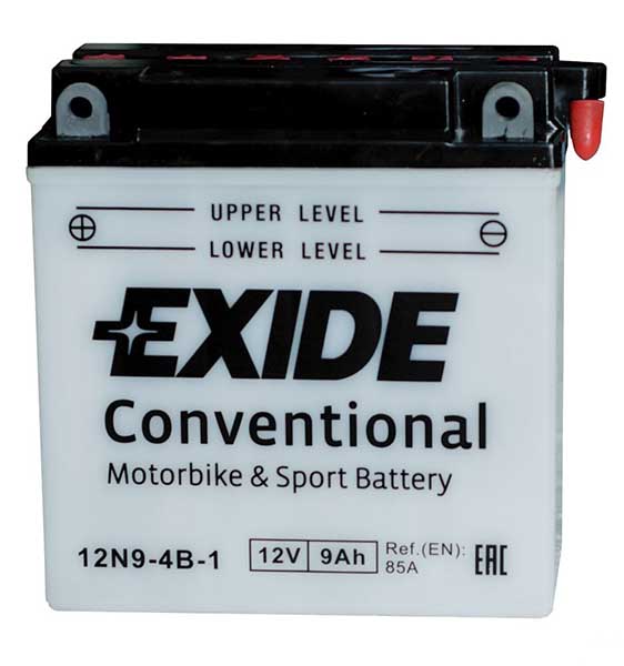 Аккумулятор EXIDE (12N9-4B-1) 9Ач, 85А, 75/135/139, 12V, +/-