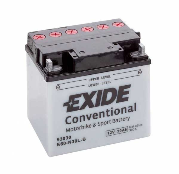 Акумулятор EXIDE (E60-N30L-A) 128x185x168 мм 30Ач