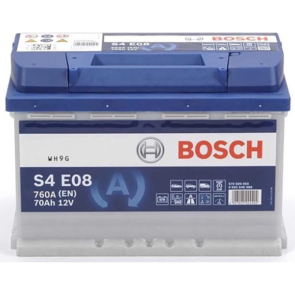 Аккумулятор BOSCH EFB (S4E08) 70Ач, 760А, 175/278/190, 12V, -/+