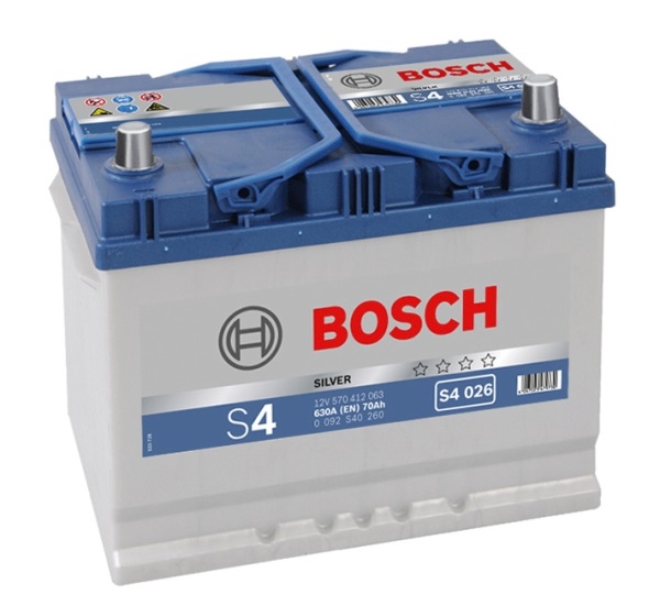 Акумулятор BOSCH (S4026) 70Ач, 630А, 175/261/220, 12V, -/+